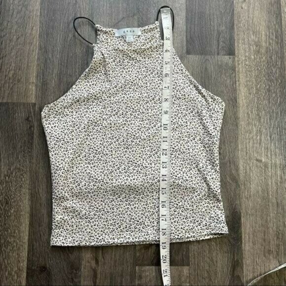 Leopard Print Sleeveless Cream & Black top Cropped Size S - Picture 6 of 6